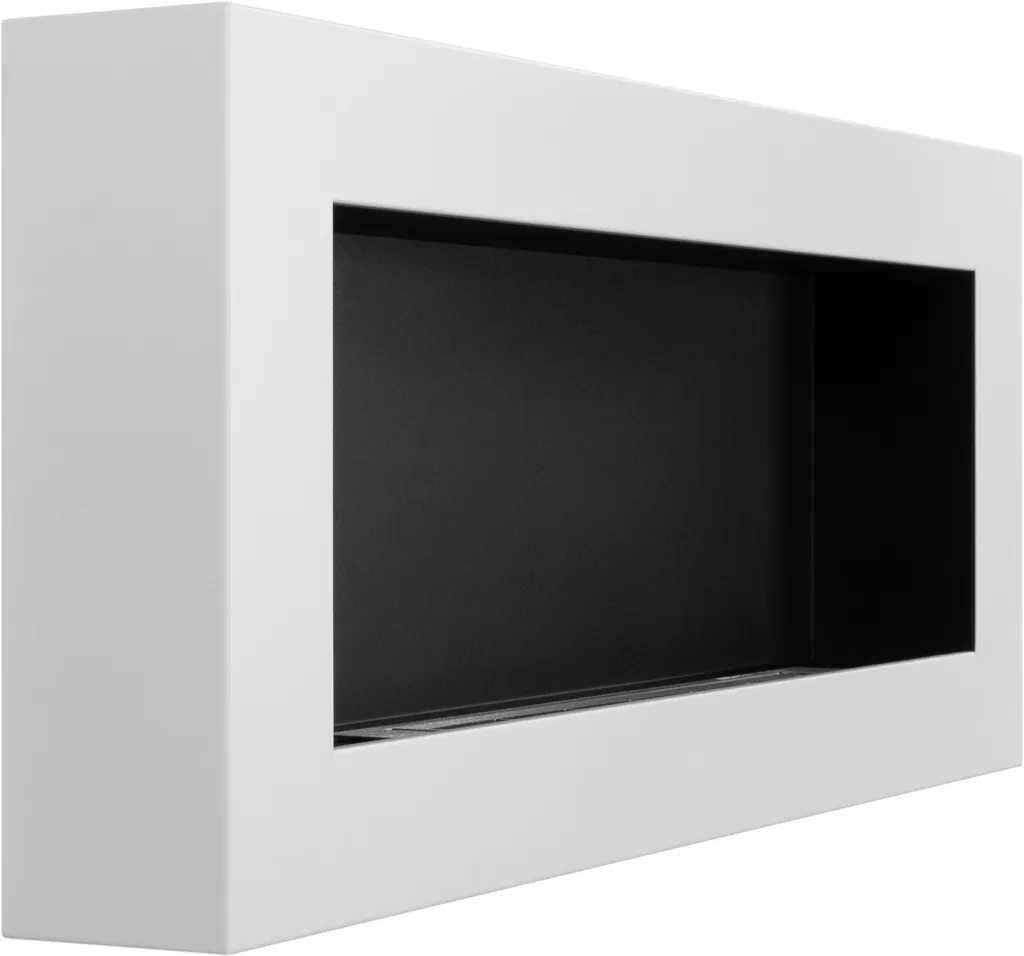 Cheminée Bioéthanol Murale Intérieur/Extérieur Design Blanc Moderne - 5