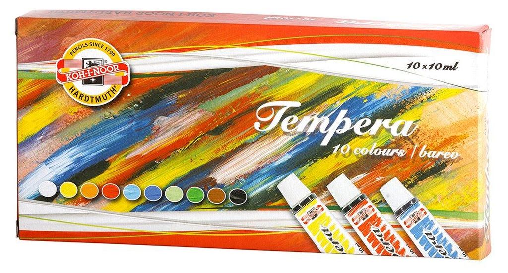 Set di 10 colori a tempera KOH - colori per la scuola da 10 Immagine del prodotto 