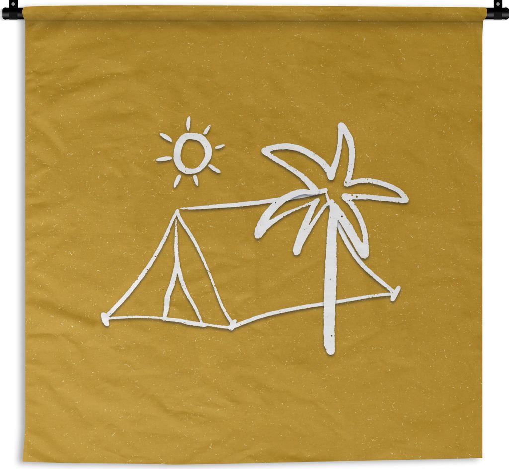MuchoWow Wandteppich Wandbehang Sommer - Zelt - Sonne 150x150 cm Tapisserie Dekoration Wandtuch - Wohnaccessoires - Modernes