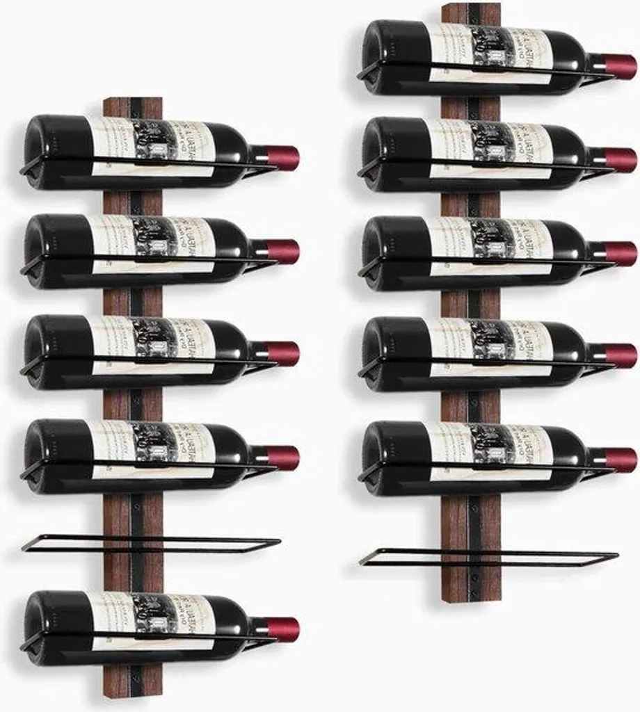 Casier à vin mural en bois 12 fûts - Rangement bouteilles robuste