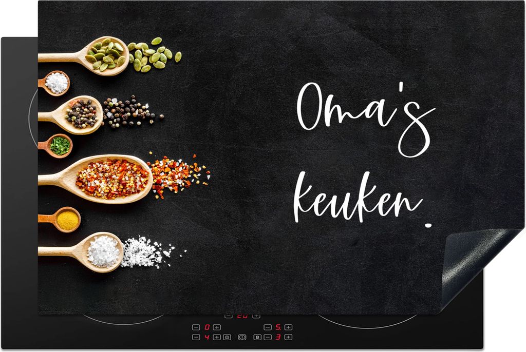 KitchenYeah Herdabdeckplatte Oma - Küche - Zitate - Sprichwörter , 81x52cm, Küche Deko, Glaskeramikkochfeld Herdabdeckung, Abdeckplatte fùr K...