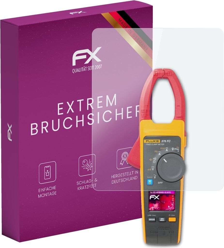 atFoliX FX-Hybrid-Glass Displayfolie kompatibel mit Fluke 376 FC Glasfolie