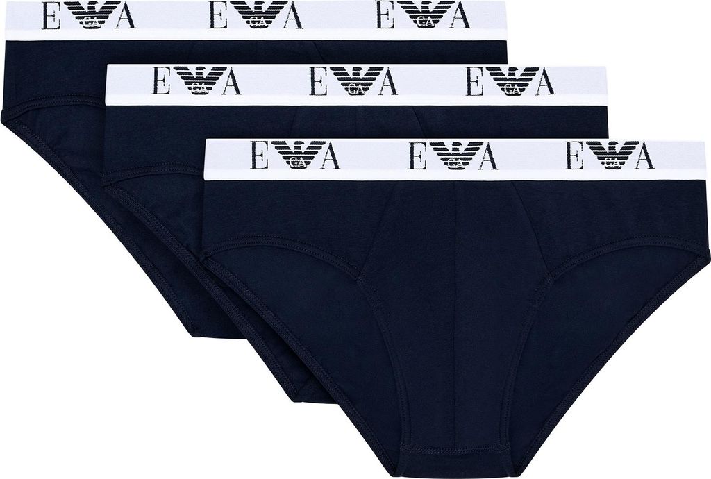 EMPORIO ARMANI Herren Slips Ideal für Alltag - Baumwolle Stretch 3er Pack - Größe XL Dunkelblau EM000258_AF14131_MB139