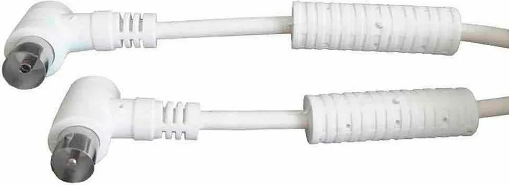 Cavo Antenna Professionale Edm 10m | Filtro Ferrite | Bianco Angolato