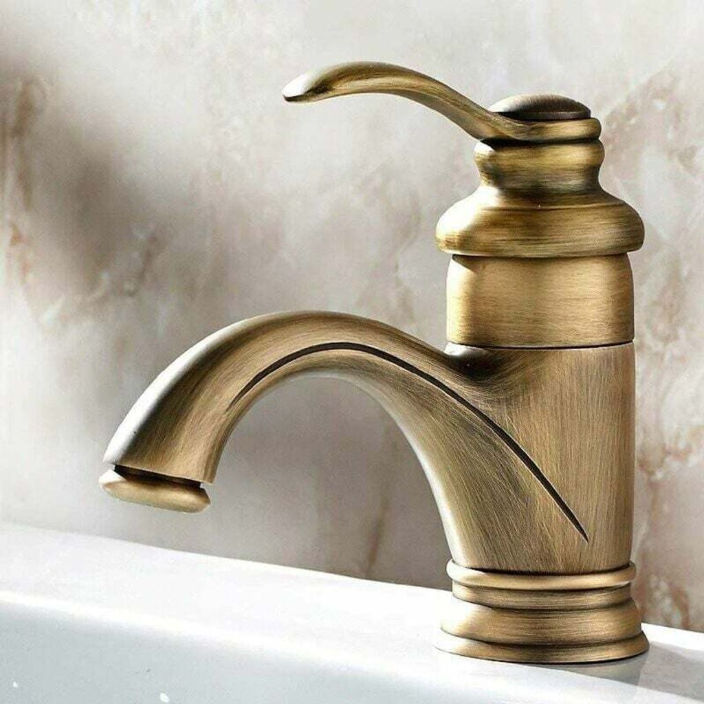 Retro Badezimmerarmatur, Einhebel-Waschtischmischer aus Messing