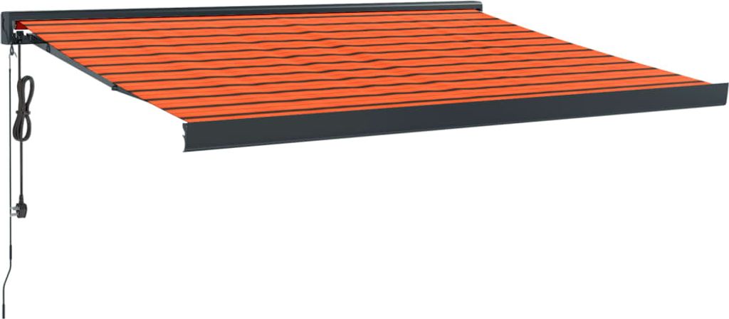 Markise Einziehbar Orange und Braun 3,5x2,5 m Stoff & Aluminium