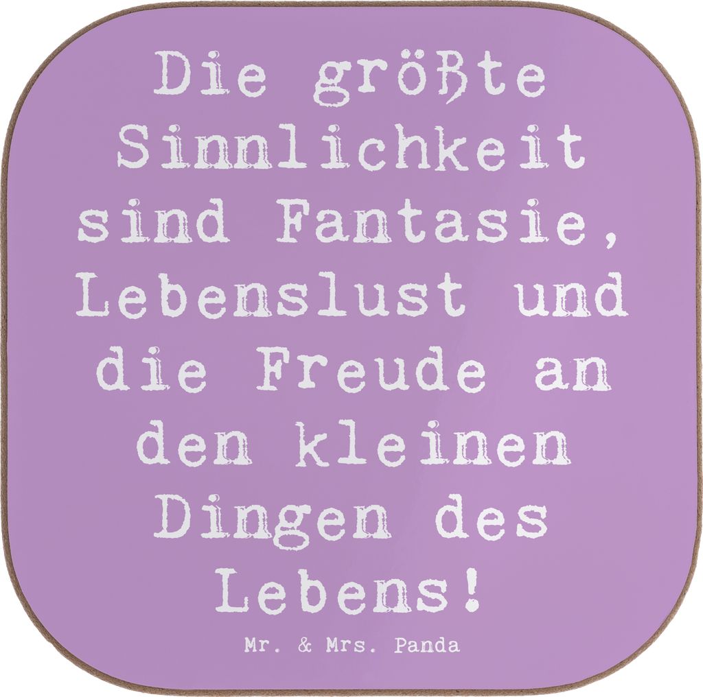 Mr. & Mrs. Panda Tassenuntersetzer Spruch Sinnlichkeit und Freude - Lavendeltraum - Geschenk, Gefühl, Stimmungen, Tischuntersetzer, Natureinfluss,...