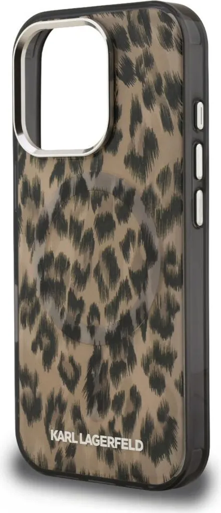 Coque antichoc iPhone 16 Pro Max MagSafe motif léopard marron