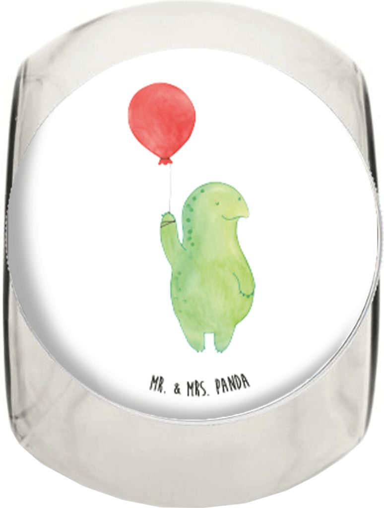 Mr. & Mrs. Panda Teedose Schildkröte Luftballon XL 2000ml - Weiß - Geschenk, Jahrmarkt, glücklich, Vorratsdose, Aufbewahrungsdose, Motivation, k...