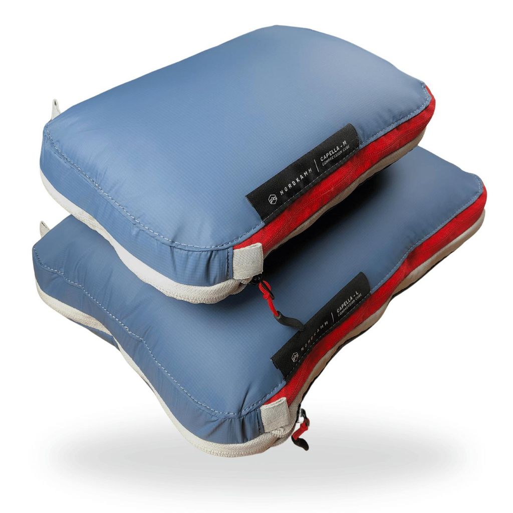 NORDKAMM Packing Cubes Packtaschen Set mit Kompression, ultraleicht grau