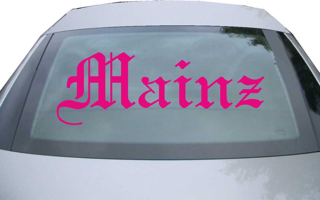 Indigos UG - Aufkleber Heckscheibe & Motorklappe DE6541 - pink - 600x210 mm - Stadt Mainz - Auto Scheiben Fenster Heckklappe Tuning Racing JDM - Di...