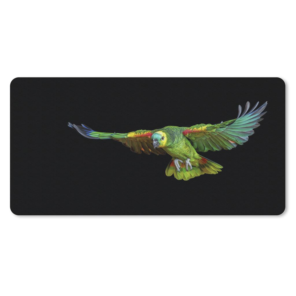MuchoWow Schreibtischunterlage Papagei - Vogel - Federn 80x40 cm - XXL Mauspad