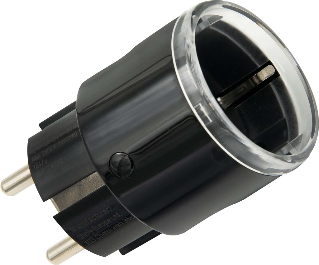 Shelly Plug S Gen3, Draußen, Schwarz, 50 m, 30 m, Produktbild 
