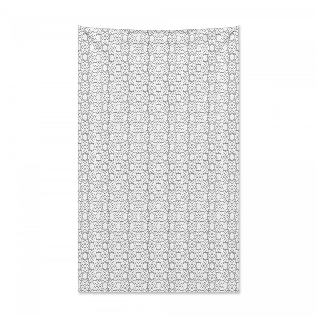 Abakuhaus marokkanisch Wandteppich und Tagesdecke, Monochrome Linien Stern aus Weiches Mikrofaser Stoff Kein Verblassen Klare Farben Waschbar, 140 ...