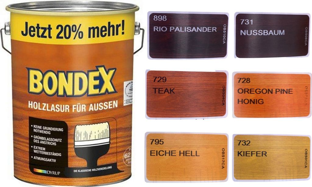 Holzlasur Für Aussen - BONDEX - 2.5 Liter - Rio Palisander | Kaufen Auf
