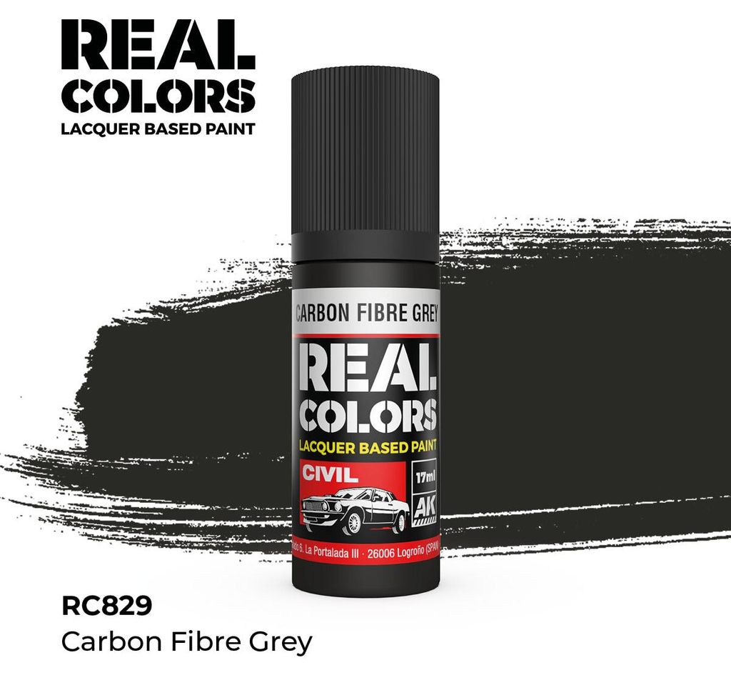 AK Interactive REAL COLORS Carbon Fibre Grey 17 ml.