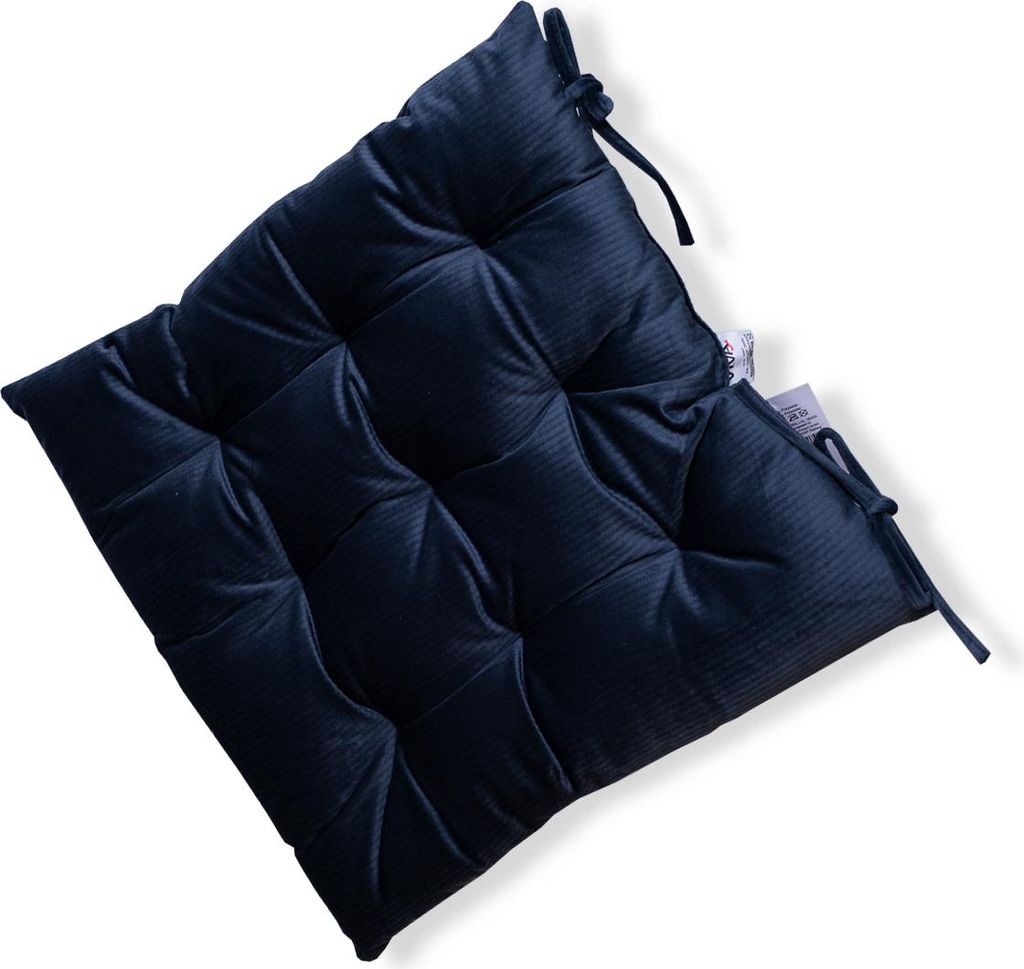 Sitzkissen 40x40 cm – Samtoptik, gemütliches Stuhlkissen in Samtoptik 100% Polyester, Gartenkissen in anthrazit