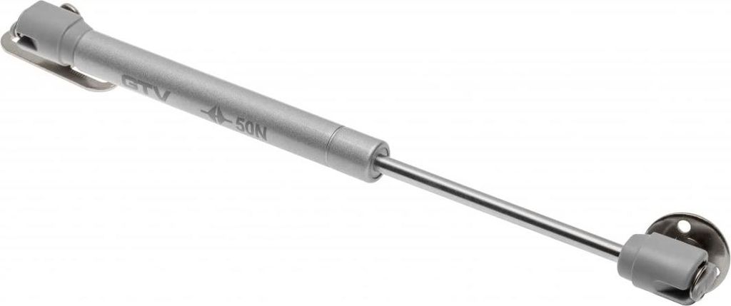 GTV Gashebebühne Standard 80N, grau, Gasdruckfeder für überlappende Türen, Öffnungswinkel 75-100°, geeignet für massive und Aluminium-Fronte...