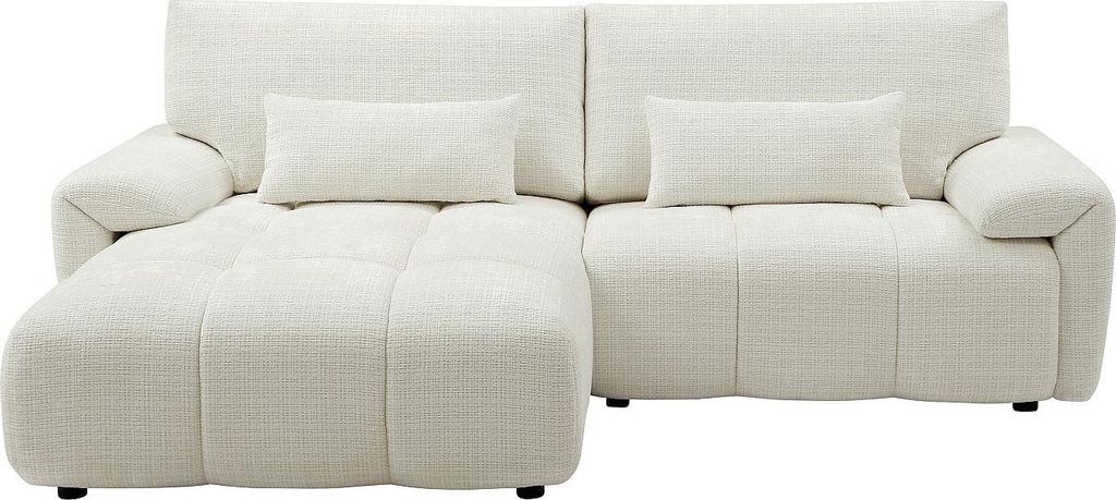 Ecksofa – Ecke links – Chenille-Stoff – Offwhite – ANELKO