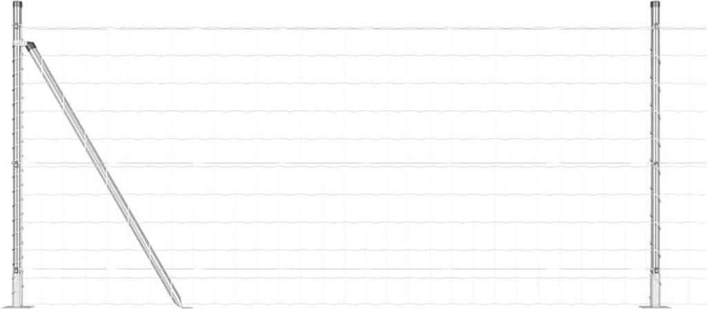 vidaXL Zaun mit Pfosten Silber 0,8 x 25 m Stahl