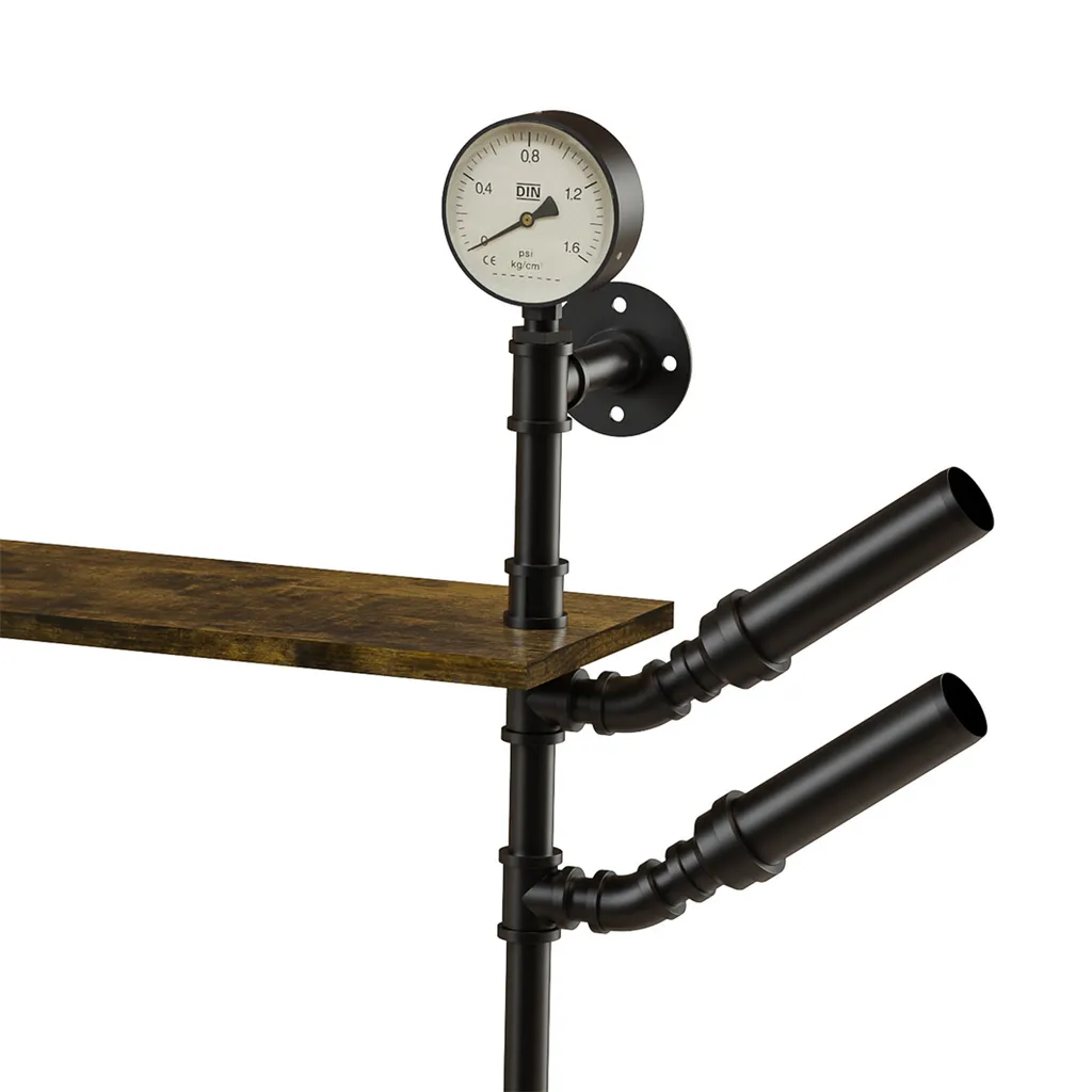 Porte-Bouteilles d'Angle au Design Industriel et Étagères de Rangement - 14