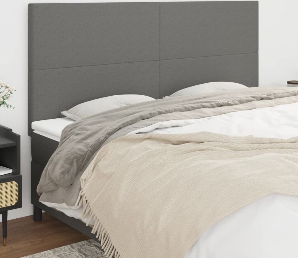 "WINTER SALE"Kopfteil - modernes Design - fürs Schlafzimmer - Dunkelgrau 160x5x118/128cm Stoff Promotion993594 - Kopfteile