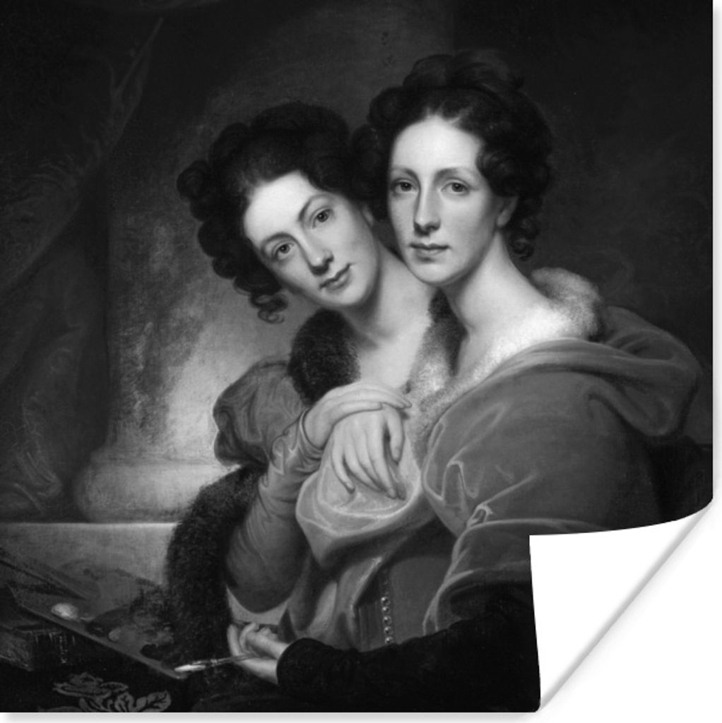MuchoWow Poster Die Schwestern, Eleanor und Rosalba Peale - Gemälde von Rembrandt van Rijn 75x75 cm - Wand Dekoration
