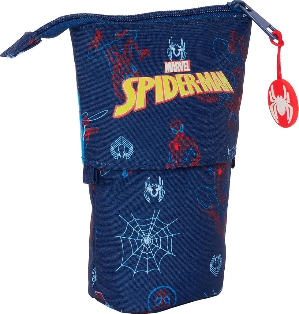 Trousse Scolaire Gobelet Spider-Man Bleu Marine pour Stylos et Feutres