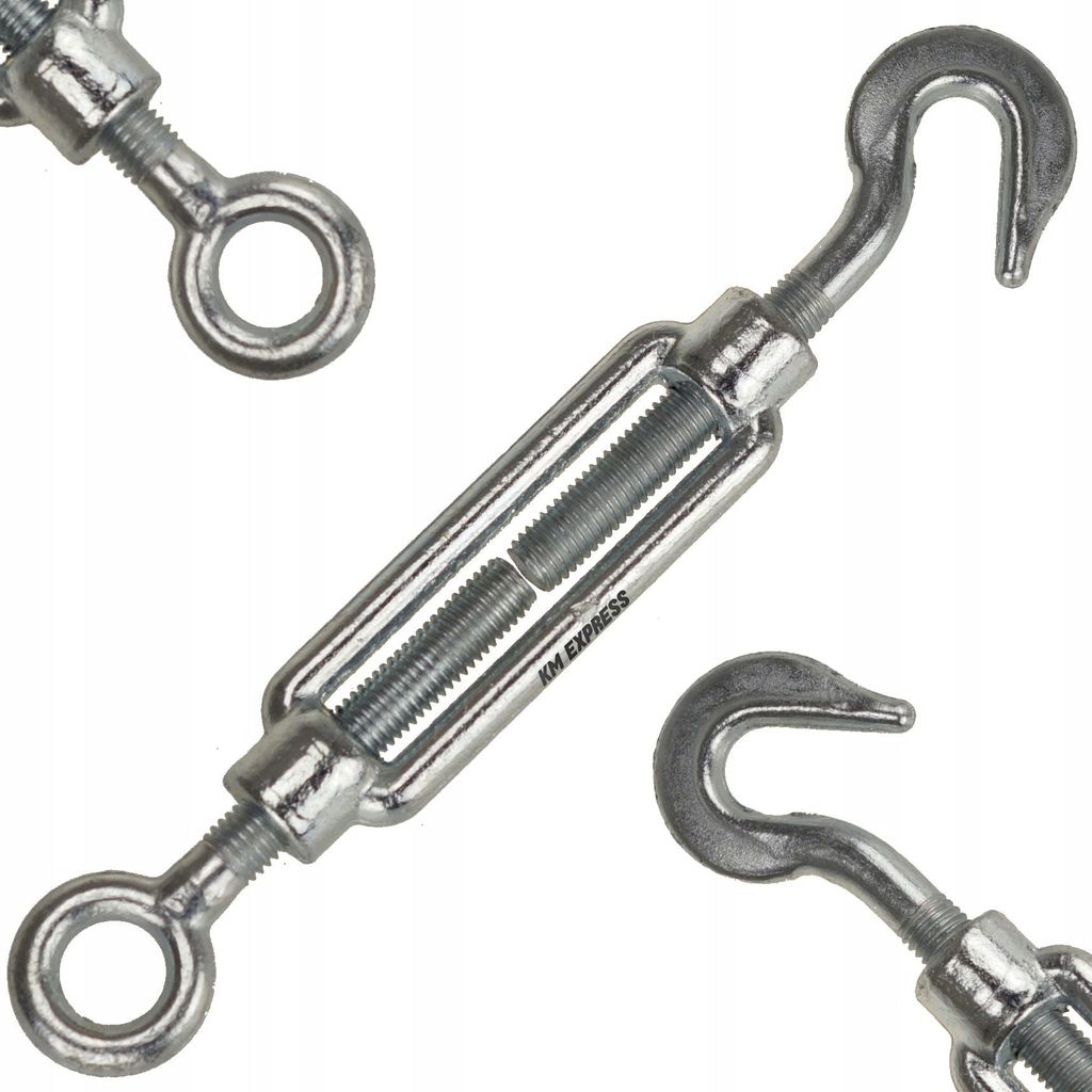 FEINZ | Riegel M12 - Hak-Öse - DIN 1480 - Hochwertiger Spannmechanismus - Robuste Bauweise