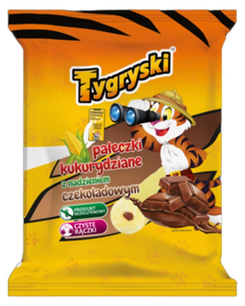 Tygryski kukuricové tyčinky s príchuťou čokolády pre deti, Obrázok produktu 