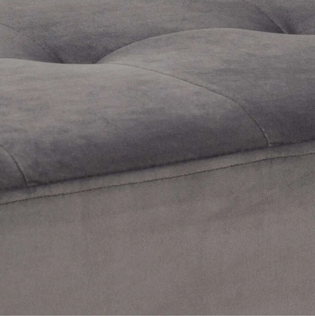 Banc gris en velours Glory : assise d'appoint stable et peu encombrante - 4