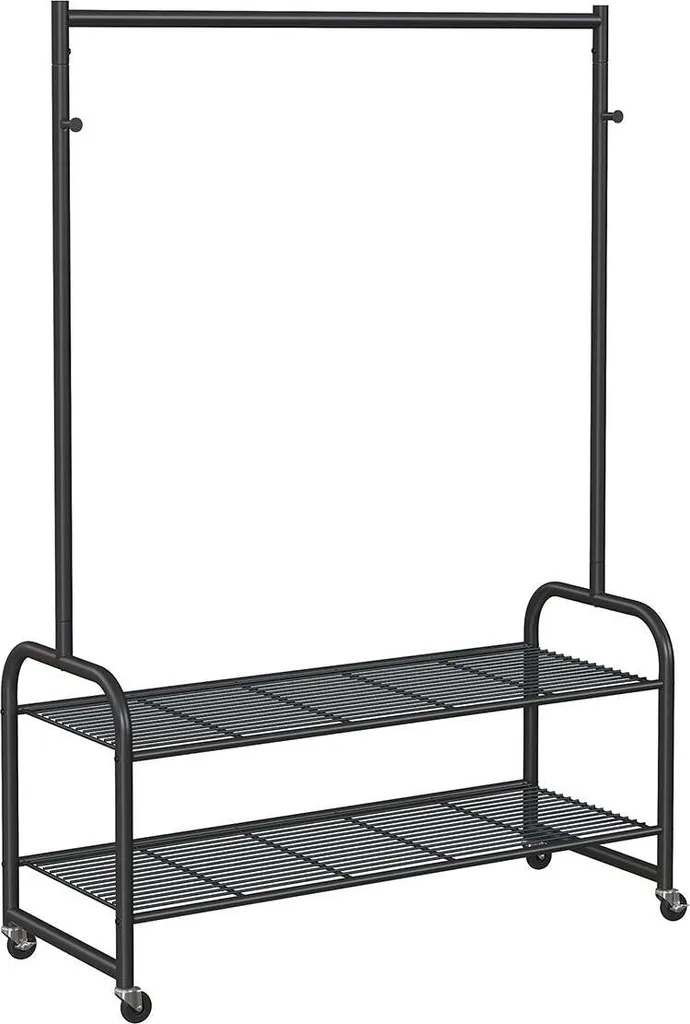 Penderie portative 115 cm avec double rangement chaussures et vêtements