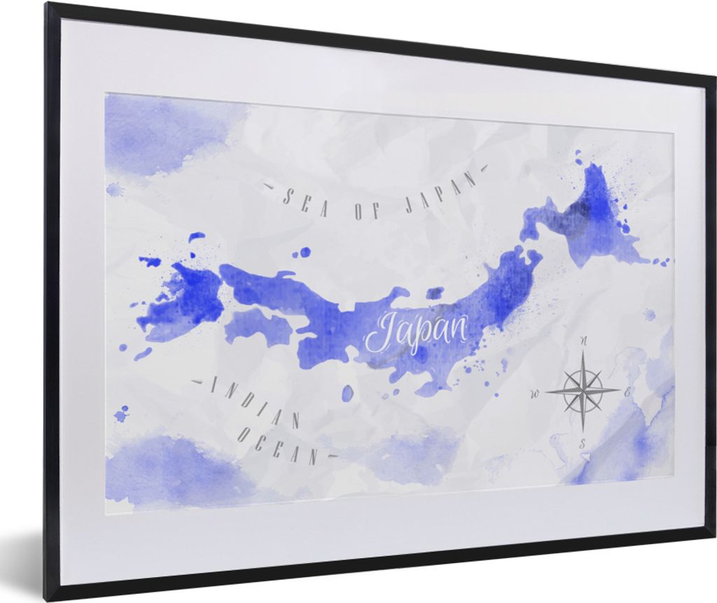 MuchoWow® MuchoWow® Gerahmtes Poster Aquarell - Weltkarte - Produktbild 