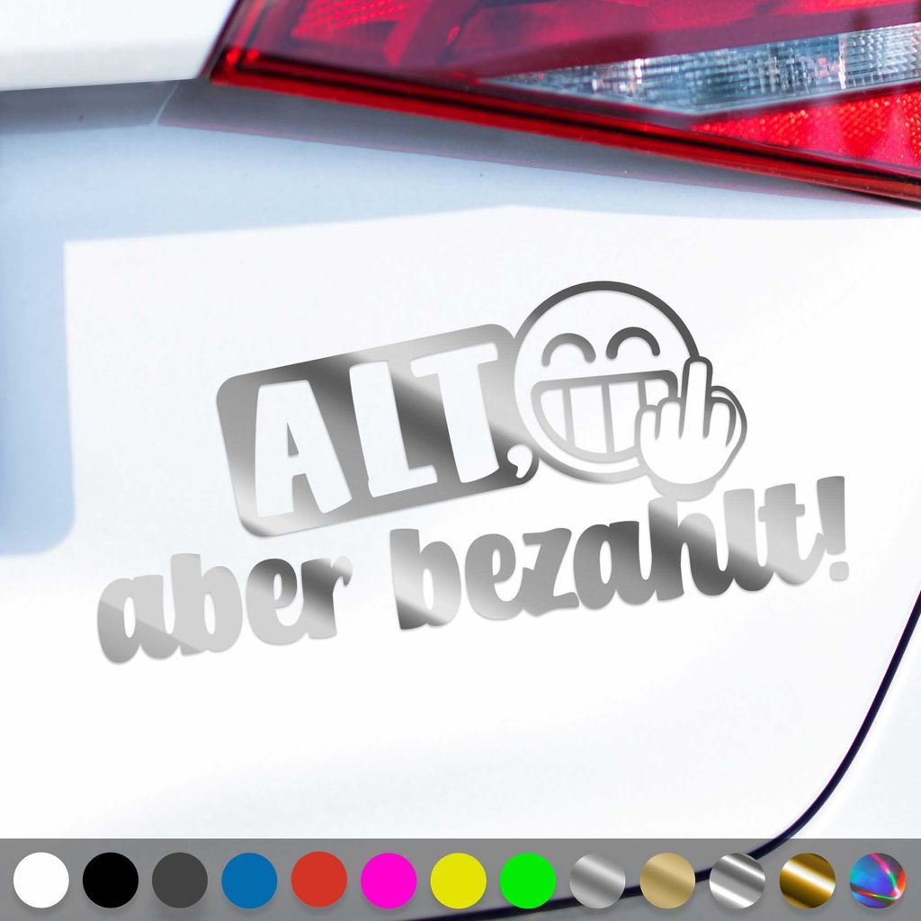 PantherPixel Alt Aber bezahlt Aufkleber wagen Oldtimer Produktbild 