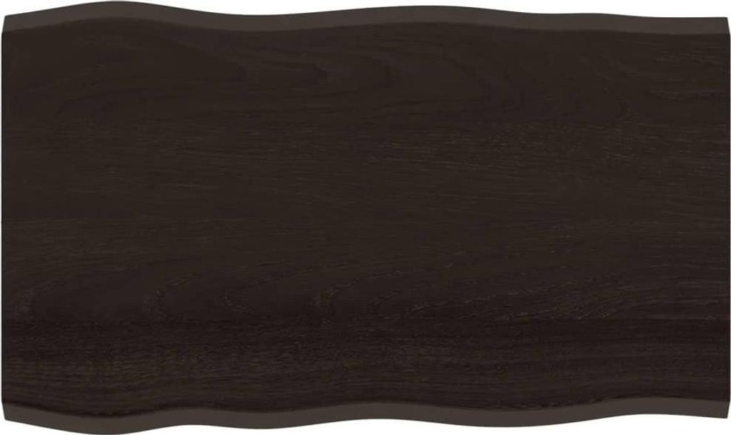 vidaXL Tischplatte 100x60x2 cm Massivholz Eiche Behandelt Baumkante