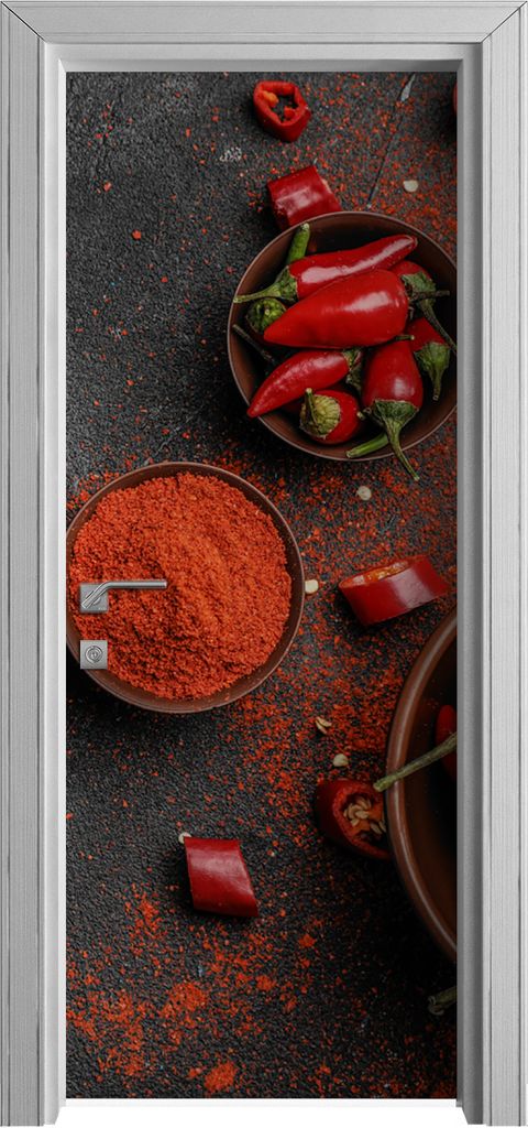 Tür Selbstklebende 80x210 cm Türfolie Türtapete Klebefolie - Paprika Gemüse