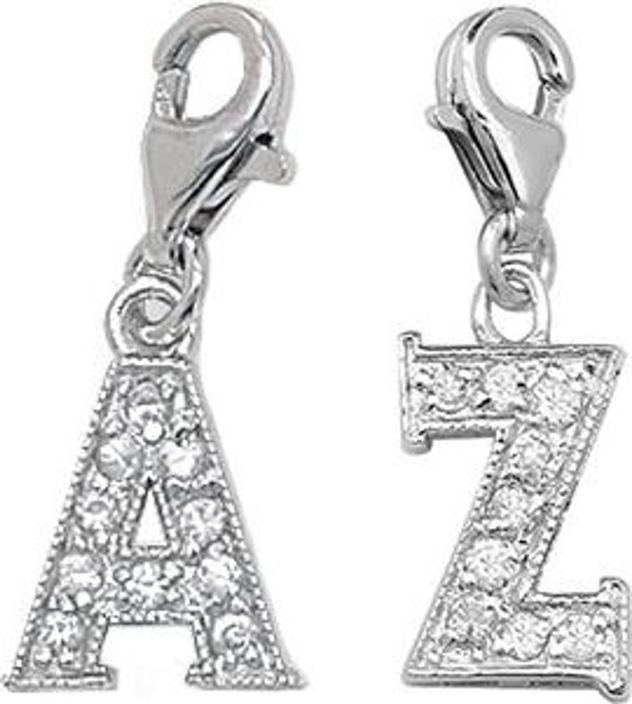 Süß 925 Sterling Silber Buchstaben / Initiale Damen - Anhänger mit Zirkonia; TRS35307LTQ