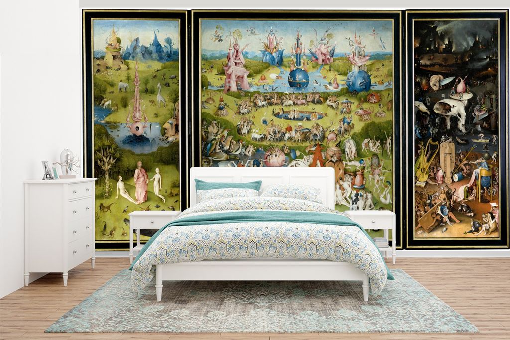 MuchoWow Fototapete für Wohnzimmer oder Schlafzimmer Wandtapete Vinyl Motivtapete Garten der Lüste - Gemälde von Hieronymus Bosch - 430x240 cm...