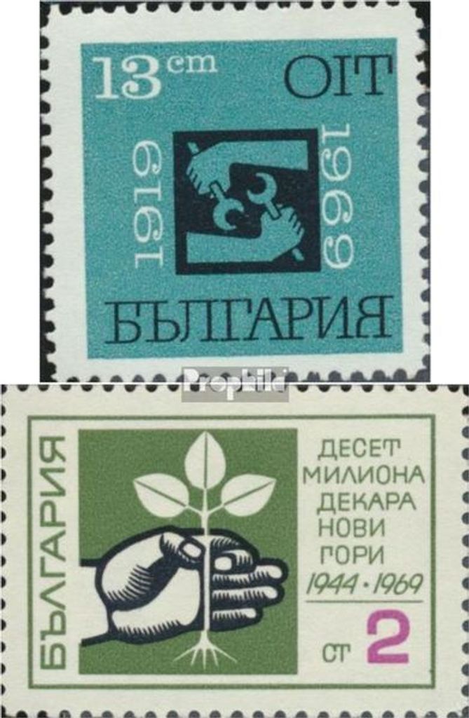Briefmarken Bulgarien 1969 Mi 1903,1922 (kompl.Ausg.) postfrisch ILO