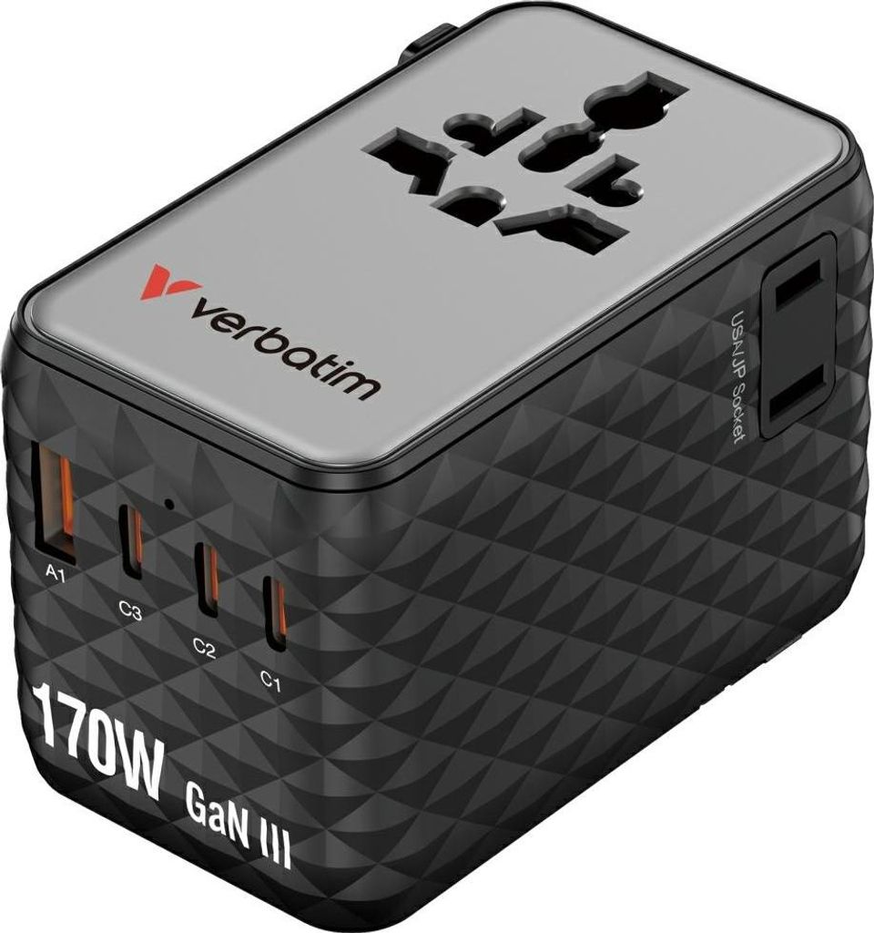Verbatim Charge'n'Travel Adapter 170W black Produktbild 