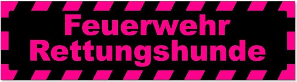 Kiwistar - Autoaufkleber - Pink - Schwarz - 30 x 8 cm - Feuerwehr Rettungshunde gestreift - Hinweis Aufkleber Sticker für Auto, Kfz, Fahrrad, PKW,...