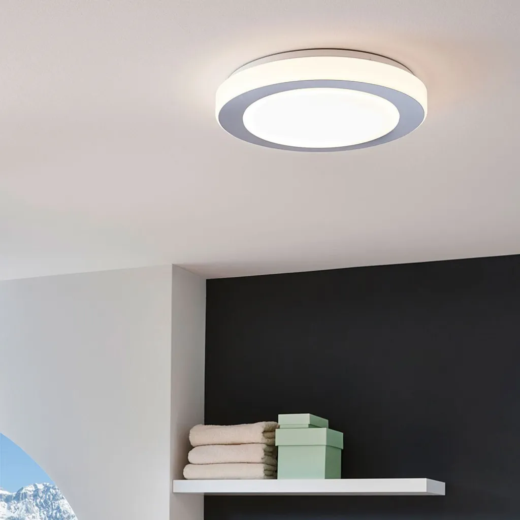 Plafonnier LED puissant pour éclairage intérieur moderne blanc chrome