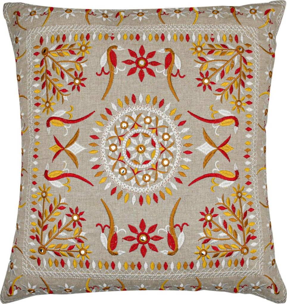 Marrakesch Kissenbezug Kissen 50x50 cm groß | Sofakissen Kuschelkissen aus Baumwolle bestickt als aesthetic Wohnzimmer Deko auf dem Sessel & Sofa ...