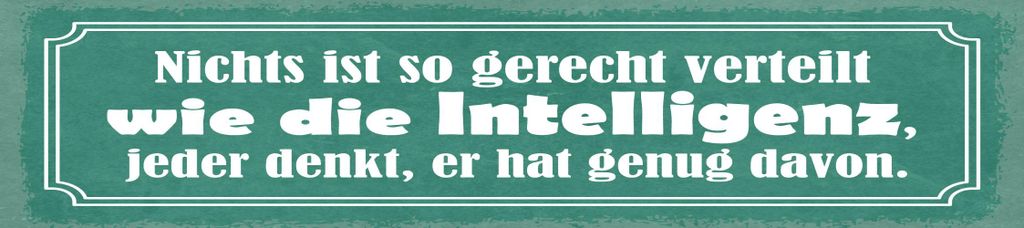 vianmo Holzschild 10x46 cm Nichts ist so gerecht verteilt wie die Intelligenz