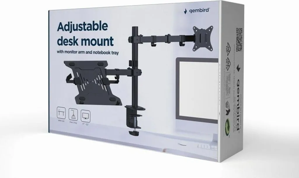 Gembird MA-DA-03 support écran PC 32 pouces de bureau noir - 3