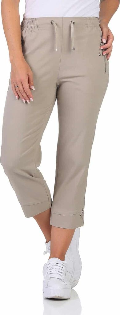 Caprihose kurze Chino für Damen mit Stretch19-27 luftige Sommer Hose Gummizug