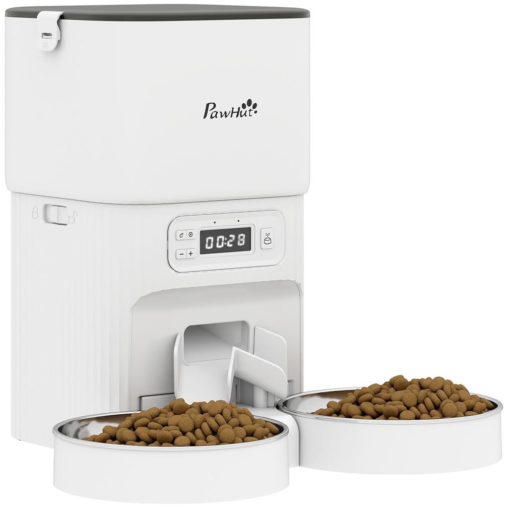 PawHut Futterautomat Katze, 4L Katzenfutter Automat mit 1–6 Produktbild 
