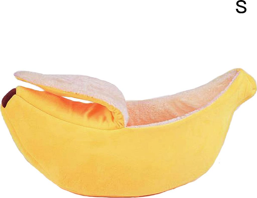 Katzen-Bananenbett, Hundehütte, warmes Boot, Haustier-Schlafnest, Baumwollkissen, Korallenvlies, Hundeunterlage, Katzenmatte (S)