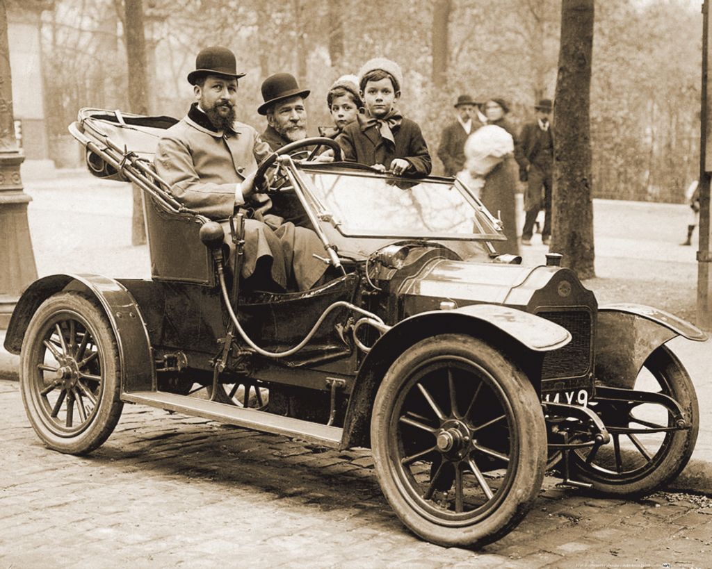 Oldtimer Kunstdruck Bild - Brouhot Phaeton In Paris, 1910 (40 x 50 cm)
