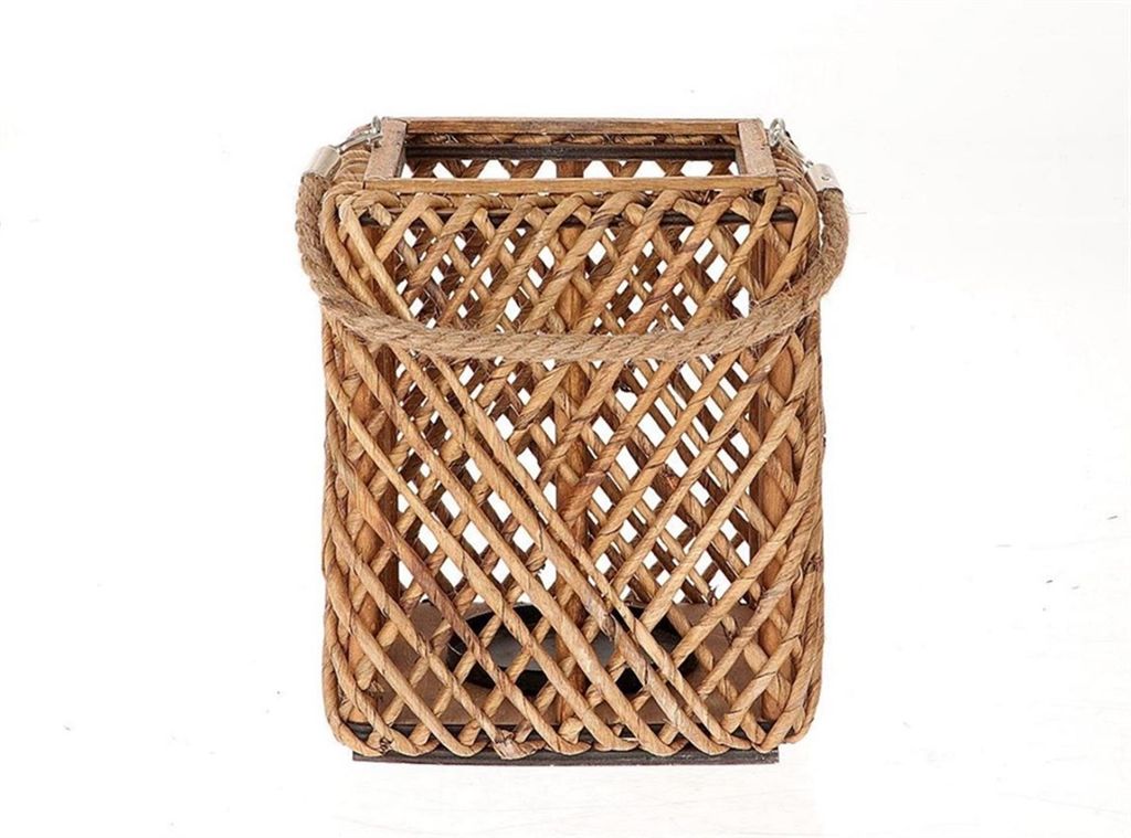 Hbx Natural Living Laterne mit Glas 20x20x25cm braun